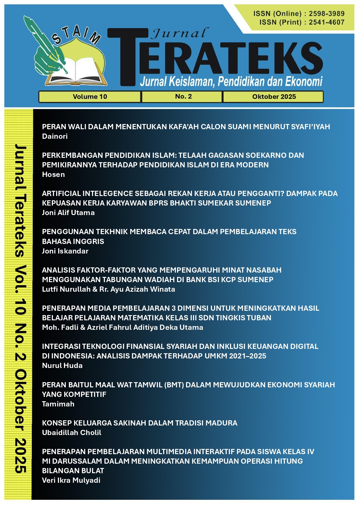 					View Vol. 10 No. 2 (2025): OKTOBER
				