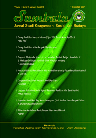 Sumbula: Jurnal Studi Keagamaan, Sosial dan Budaya